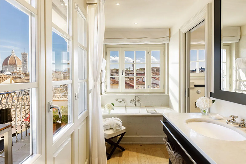 You can’t go wrong with the Panoramic Duomo Loft, with its bathroom and private terrace overlooking Brunelleschi’s cathedral dome. THE PLACE FIRENZE 